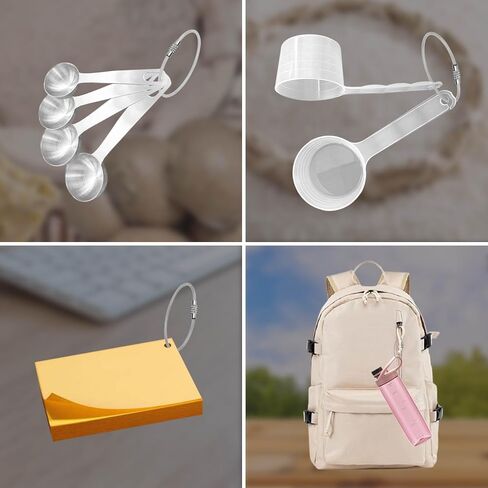 8 Pack 2mm, 6 inches Key Chain, Coated Wire Keychain Cable, Stainless for Luggage Tags, Kitchen Utensils in Kuwait