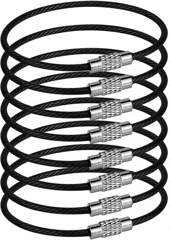 8 Pack 2mm, 6 inches Key Chain, Coated Wire Keychain Cable, Stainless for Luggage Tags, Kitchen Utensils in Kuwait