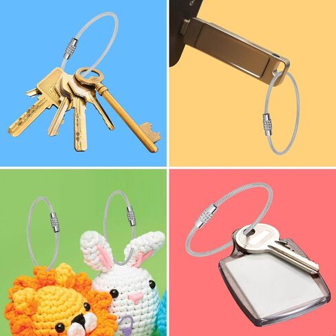 8 Pack 2mm, 6 inches Key Chain, Coated Wire Keychain Cable, Stainless for Luggage Tags, Kitchen Utensils in Kuwait