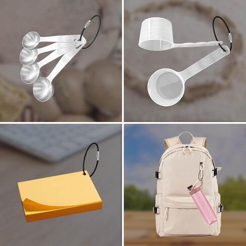 8 Pack 2mm, 6 inches Key Chain, Coated Wire Keychain Cable, Stainless for Luggage Tags, Kitchen Utensils in Kuwait