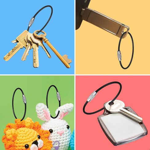 8 Pack 2mm, 6 inches Key Chain, Coated Wire Keychain Cable, Stainless for Luggage Tags, Kitchen Utensils in Kuwait