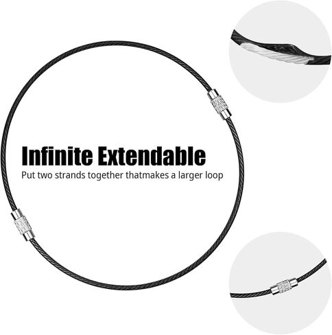 8 Pack 2mm, 6 inches Key Chain, Coated Wire Keychain Cable, Stainless for Luggage Tags, Kitchen Utensils in Kuwait