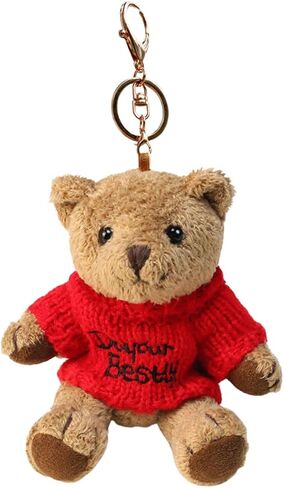 VICKYPOP Cute Teddy Bear Keychain, Soft Bear Keyring Backpack Accessories, Valentine Gift for Women Men in Saudi Arabia
