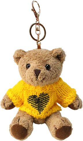 VICKYPOP Cute Teddy Bear Keychain, Soft Bear Keyring Backpack Accessories, Valentine Gift for Women Men in Saudi Arabia