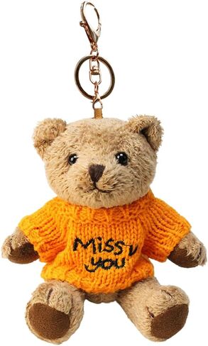 VICKYPOP Cute Teddy Bear Keychain, Soft Bear Keyring Backpack Accessories, Valentine Gift for Women Men in Saudi Arabia