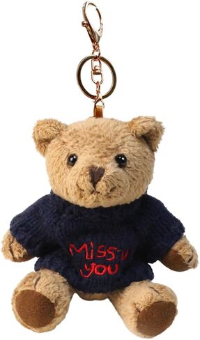 VICKYPOP Cute Teddy Bear Keychain, Soft Bear Keyring Backpack Accessories, Valentine Gift for Women Men in Saudi Arabia