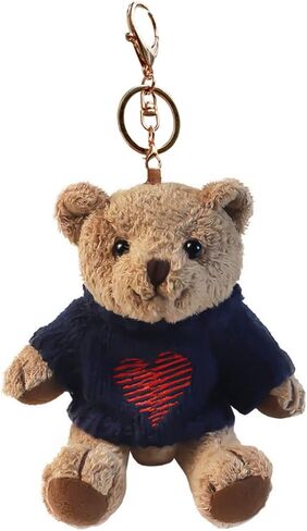 VICKYPOP Cute Teddy Bear Keychain, Soft Bear Keyring Backpack Accessories, Valentine Gift for Women Men in Saudi Arabia