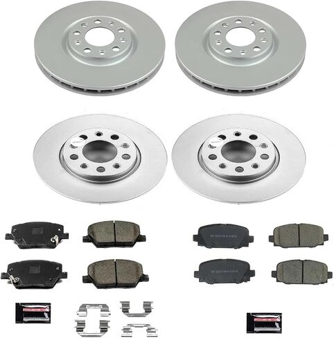 Power Stop CRK7598,Z17 Coated Rotor Front and Rear Brake Kit-Coated Brake Rotors & Ceramic Brake Pads For Jeep Compass 2017-2022 [Model Specific] in Saudi Arabia