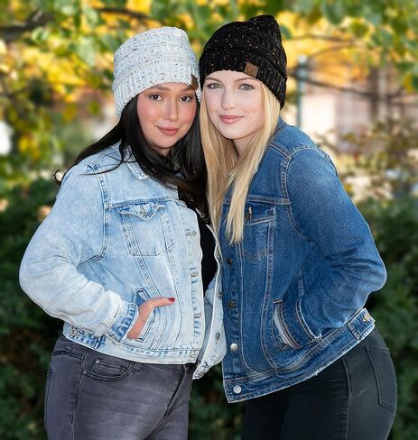 Funky Junque Sparkly Confetti Beanie, Bubble Gum Pink, Warm and Fashionable Winter Accessory for Women in Kuwait