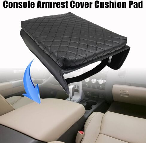 GXARTS Front Leather Center Console Lid Armrest Cover Cushion Pad Compatible with Toyota Tundra 2007 2008 2009 2010 2011 2012 2013 Sequoia 2008-2015 in Saudi Arabia