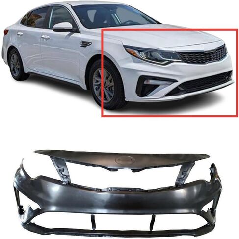 FitParts Compatible With Front Bumper Cover 2019-2020 Kia Optima EX LX S SX SXL Hybrid Plug-In Premium Turbo Sedan 19-20. New, Primed and Ready for Paint. With Fog Light Holes. in Kuwait