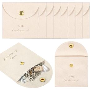 8-Pack Jewelry Bags Bridesmaid Gifts For Wedding Day,Bulk Bridesmaid Gifts Bags Velvet Jewelry Pouches With Gold-Stamped Button,Necklace Bracelet Earring Packaging Bridal Party Favors in Kuwait