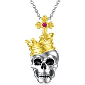 قلادة Seiyang Skull Sterling Silver Silver Pendant Gothic Jewelry Gift لمحبي القوطي هالوين (مع صندوق هدايا) in Saudi Arabia