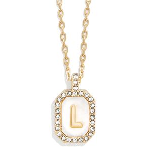 Initial Necklace - Dainty Gold-Plated Personalized Letter Pendant Necklace, Small Dog Tag Style Design in Kuwait
