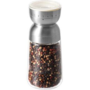 مجموعة مطحنة الملح والفلفل من فوتشيني مع مطحنة فلفل سيراميك خشنة قابلة للتعديل، مطحنة توابل يدوية بدون جهد للمنزل، المطبخ، بيج in Kuwait