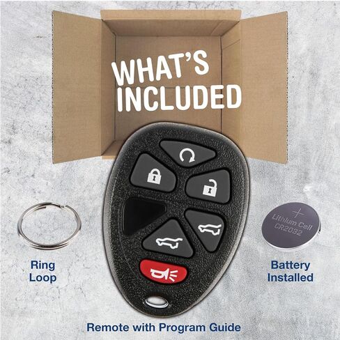 KeylessOption Key Fob Replacement for 2007 2008 2009 2010 2011 2012 2013 2014 Cadillac Escalade Chevrolet Chevy Suburban Tahoe GMC Yukon Remote, 6-Button 15913427, Locksmith Required 2011+ in Saudi Arabia