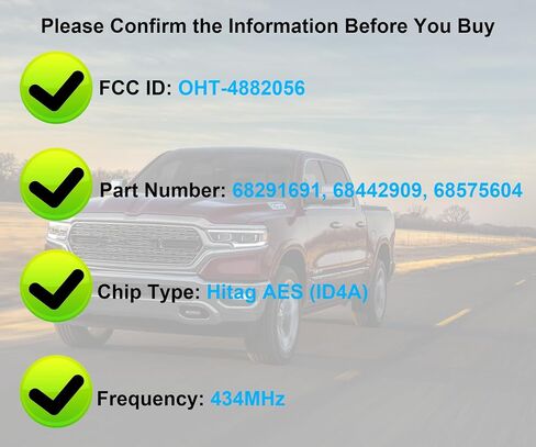 المفتاح الذكي لـ Dodge RAM 1500 2019-2020 Yikebalog 5 القرب القرب مفتاح التحكم عن بُعد FOB FOB FOR DODGE RAM 1500 2019-2020 OHT-4882056 in Saudi Arabia