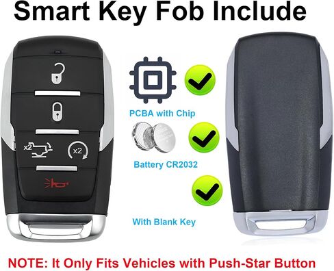 المفتاح الذكي لـ Dodge RAM 1500 2019-2020 Yikebalog 5 القرب القرب مفتاح التحكم عن بُعد FOB FOB FOR DODGE RAM 1500 2019-2020 OHT-4882056 in Saudi Arabia