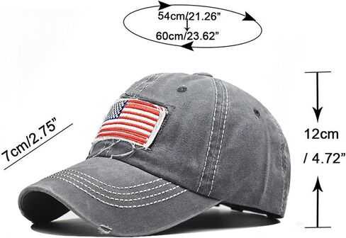 UTOWO American Flag Baseball Cap High Ponytail Baseball Cap Adjustable Washed Vintage Cotton Denim Distressed Hat Unisex in Saudi Arabia
