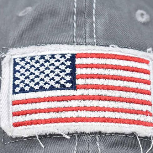 UTOWO American Flag Baseball Cap High Ponytail Baseball Cap Adjustable Washed Vintage Cotton Denim Distressed Hat Unisex in Saudi Arabia
