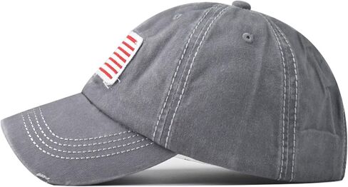 UTOWO American Flag Baseball Cap High Ponytail Baseball Cap Adjustable Washed Vintage Cotton Denim Distressed Hat Unisex in Saudi Arabia