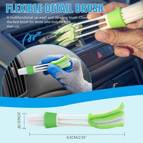4 Pack Car Wheel Brush Kit - Soft, Scratch-Free Microfiber & Synthetic Wool Cleaning Brushes for Tires, Rims, Fenders, Engine, Exhaust Tips in Saudi Arabia