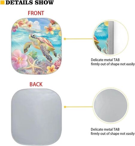 Bulopur Sea Turtle Car Front Windshield Sun Shade Visor Easy Fold Tropical Hibiscus Floral Car Window Sunshades 2-Piece Windshield Sun Blocker Shade Universal for Most Vehicle Sedans SUV Truck in Saudi Arabia