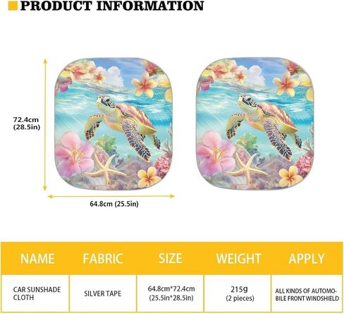 Bulopur Sea Turtle Car Front Windshield Sun Shade Visor Easy Fold Tropical Hibiscus Floral Car Window Sunshades 2-Piece Windshield Sun Blocker Shade Universal for Most Vehicle Sedans SUV Truck in Saudi Arabia
