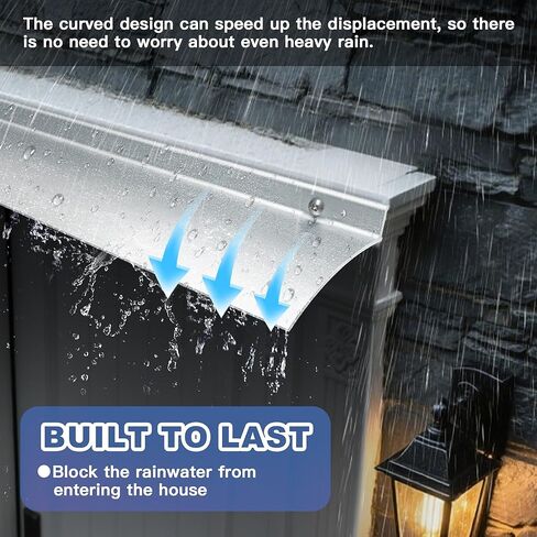 Silvery Door Rain Drip Guard Anodized Aluminum Door Rain Deflector for Door and Window Easy to Install Door Drip Cap Rain Diverter Over Door- 2Pcs 40Inch in Kuwait