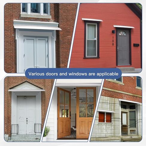 Silvery Door Rain Drip Guard Anodized Aluminum Door Rain Deflector for Door and Window Easy to Install Door Drip Cap Rain Diverter Over Door- 2Pcs 40Inch in Kuwait