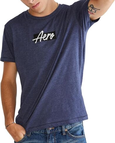 AEROPOSTALE Men's Box Logo Script Short Sleeve Tee in Saudi Arabia