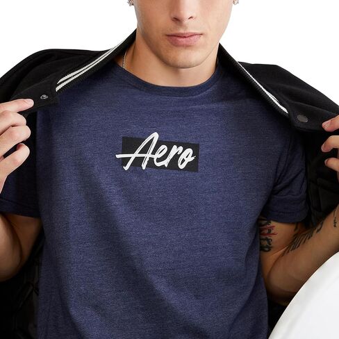 AEROPOSTALE Men's Box Logo Script Short Sleeve Tee in Saudi Arabia