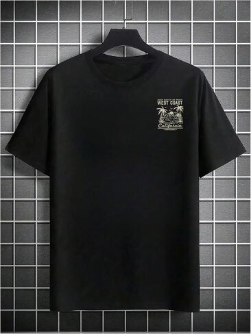 GORGLITTER Men's Round Neck Vintage Graphic T-Shirt Short Sleeve Casual Loose Tee Top in Saudi Arabia