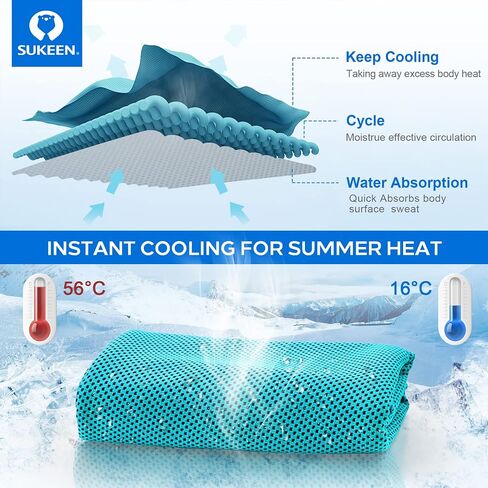 Sukeen Cooling Towel,Instant Evaporative Cooling for Sports,Yoga,Golf,Gym,Neck,Workout and More(40"x 12") in Saudi Arabia