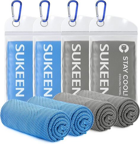 منشفة تبريد Sukeen ، تبريد تبخيري فوري للرياضة واليوغا والغولف والصالة الرياضية والرقبة والتمرين والمزيد (40 "× 12") in Kuwait