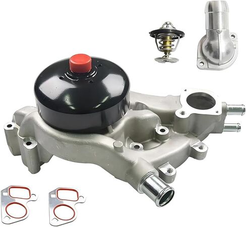 REVO Engine Water Pump with Thermostat Replacement for Chevy GMC Hummer Saab Isuzu Buick 2007-2020 4.8L 5.3L 6.0L 6.2L AW6009 12600767 12681417 in Saudi Arabia