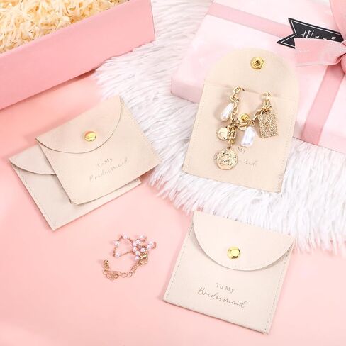 8-Pack Jewelry Bags Bridesmaid Gifts For Wedding Day,Bulk Bridesmaid Gifts Bags Velvet Jewelry Pouches With Gold-Stamped Button,Necklace Bracelet Earring Packaging Bridal Party Favors in Kuwait