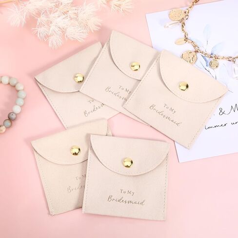 8-Pack Jewelry Bags Bridesmaid Gifts For Wedding Day,Bulk Bridesmaid Gifts Bags Velvet Jewelry Pouches With Gold-Stamped Button,Necklace Bracelet Earring Packaging Bridal Party Favors in Kuwait