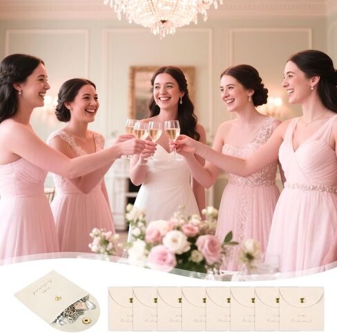8-Pack Jewelry Bags Bridesmaid Gifts For Wedding Day,Bulk Bridesmaid Gifts Bags Velvet Jewelry Pouches With Gold-Stamped Button,Necklace Bracelet Earring Packaging Bridal Party Favors in Kuwait