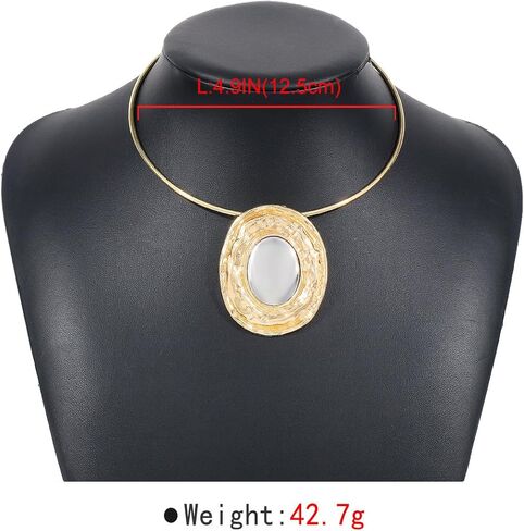 قلادة قلادة بيضاوية وأقراط تعيين أزرار زر لؤلؤة هندسية. in Kuwait