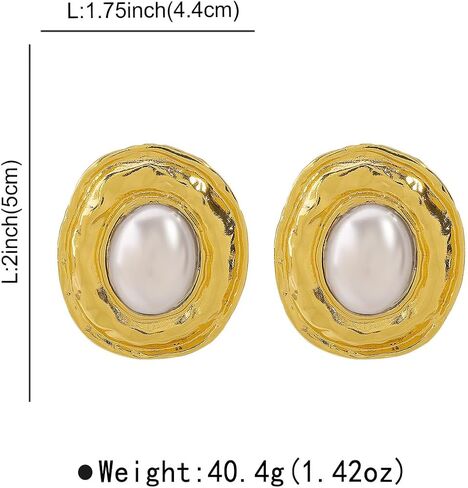 قلادة قلادة بيضاوية وأقراط تعيين أزرار زر لؤلؤة هندسية. in Kuwait
