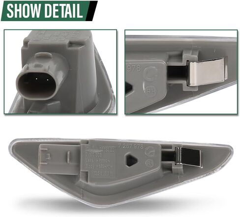 Grand Orange LED Side Marker Light Light Light Light Side Lens Clear Clear Clear متوافق مع BMW X5 E70 2007-2014 ، FIT X3 F25 2011-2015 ، FIT X6 E71 2008-2014 63137171008 in Kuwait
