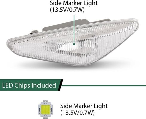 Grand Orange LED Side Marker Light Light Light Light Side Lens Clear Clear Clear متوافق مع BMW X5 E70 2007-2014 ، FIT X3 F25 2011-2015 ، FIT X6 E71 2008-2014 63137171008 in Kuwait
