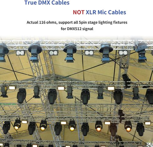 SMALL-EYE DMX Cables 25 ft 4 Pack - 5 Pin Male to Female, 4-Core Shielded DMX512 Stage Lighting Cable (25') in Saudi Arabia