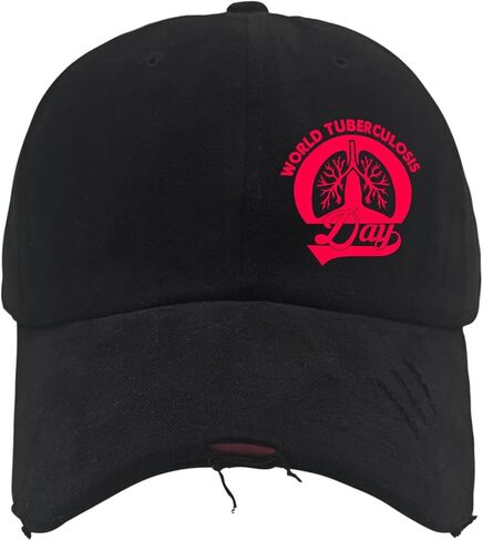 World Tuberculosis Day Hat for Men Washed Distressed Baseball Cap Aesthetic Washed Ball Caps Quick Dry in Saudi Arabia