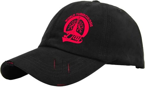 World Tuberculosis Day Hat for Men Washed Distressed Baseball Cap Aesthetic Washed Ball Caps Quick Dry in Saudi Arabia