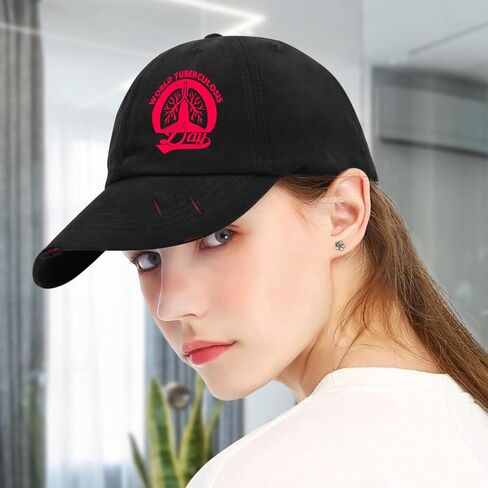 World Tuberculosis Day Hat for Men Washed Distressed Baseball Cap Aesthetic Washed Ball Caps Quick Dry in Saudi Arabia