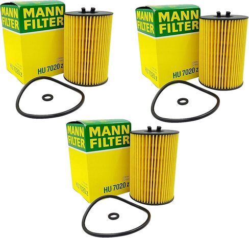 Mann Set of 3 Engine Oil Filters Cartridges For Audi Volkswagen A3 Beetle Golf SportWagen Jetta Passat TDI Premium Plus Prestige S SE SEL 2.0L L4 DOHC Turbocharged DIESEL FI DI 8V A32 A6 A7 in Saudi Arabia