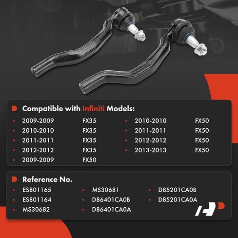 A-Premium 2 × نهايات الربط الخارجية الأمامية ، متوافق مع Infiniti FX35 2009-2012 ، FX50 2009-2013 in Saudi Arabia