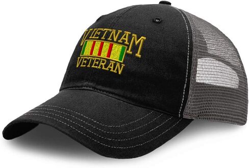 Richardson Soft Mesh Cap Hat Embroidered Vietnam Veteran A Embroidery Trucker Hats for Men & Women Cotton in Saudi Arabia